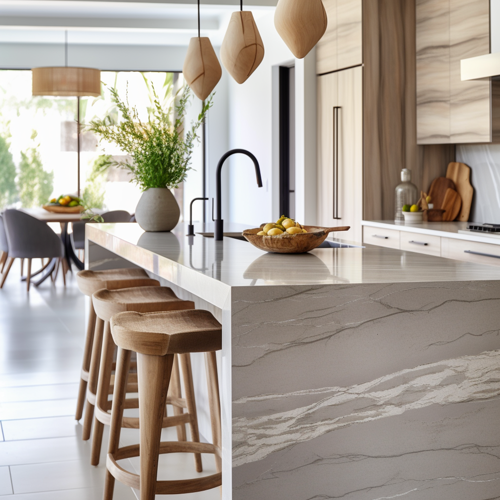 The Allure of the Waterfall: The Modern Elegance of Waterfall Countertops in Kitchen Design