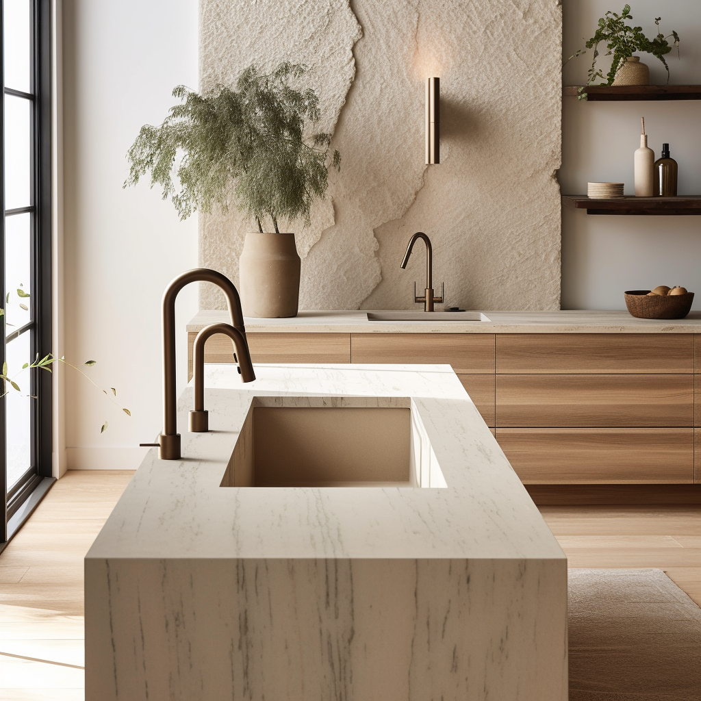 Revamp Your Kitchen Designs: Installing a Waterfall Countertop Island with Elegance