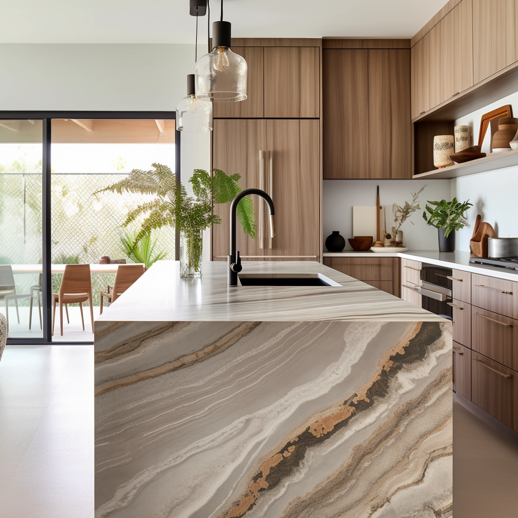 The Rising Popularity of the Waterfall Edge in Countertop Island Design