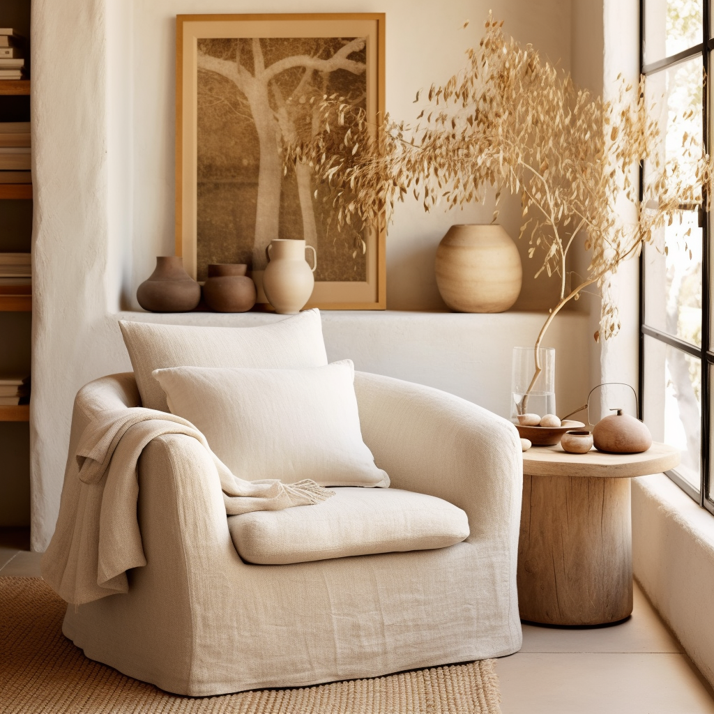 What natural cleaning solutions can I use to clean and freshen up my linen upholstery?