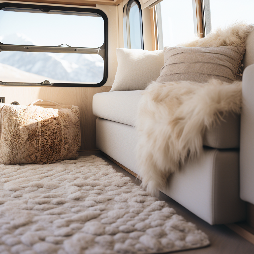 How can I effectively remove odors from my RV carpets after cleaning them?
