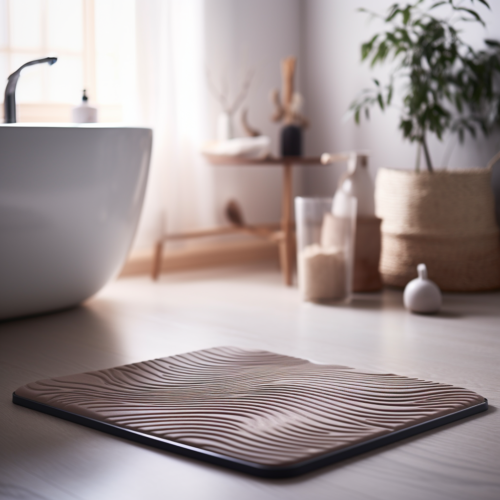 What are some easy-to-follow steps for cleaning a rubber bath mat in a way that prevents bacteria growth?