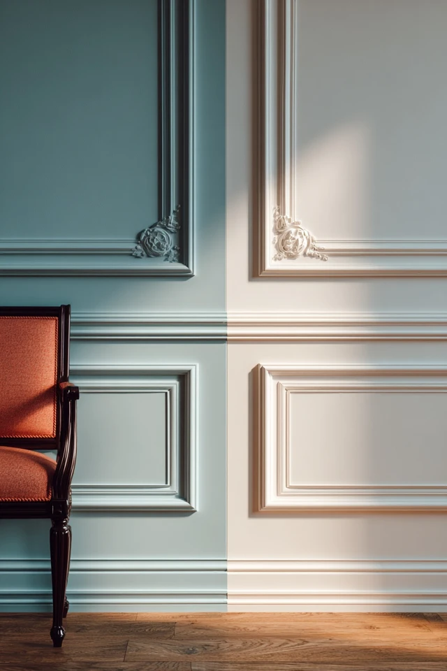 Wall molding detail shown as an idea for simple wall trim in a home