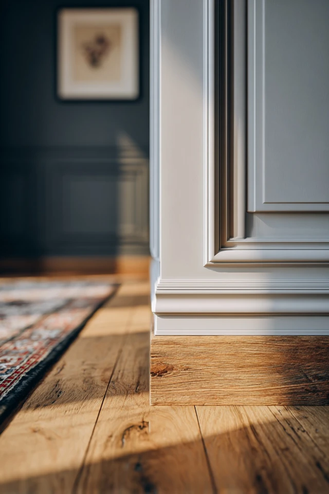 Wall molding panels used as a decorative wall treatment in a home interior