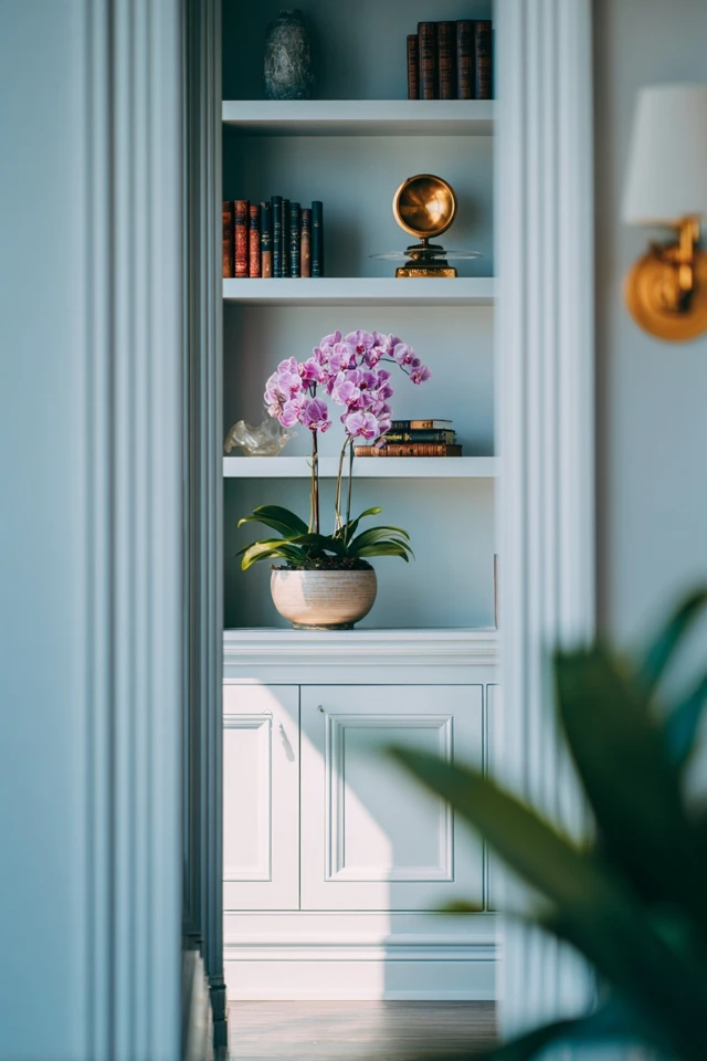 Timeless Built In Bookshelves Around Doorway Decor for a Chic Home