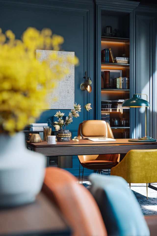 Timeless Office With Fireplace Decor for a Chic Home