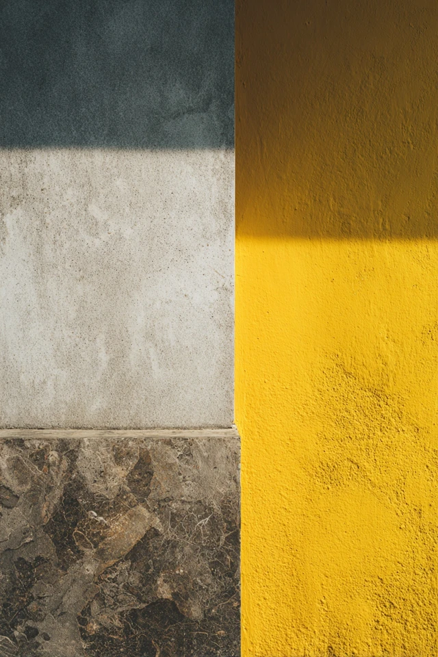 Room styled with yellow accents paired with complementary colors in a home interior