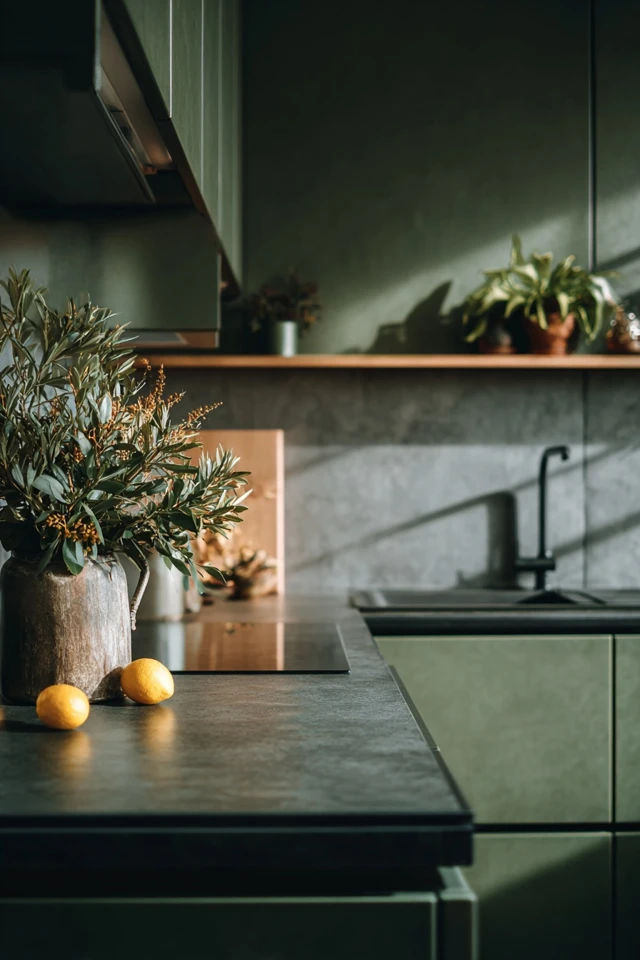 How to Decorate with Modern Dark Green Kitchen Cabinets Like a Pro - photo 2