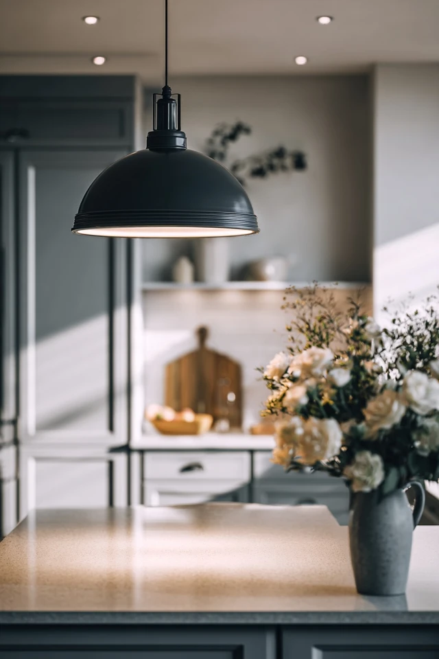 Vintage-style kitchen accessories and shelving in a shabby chic kitchen