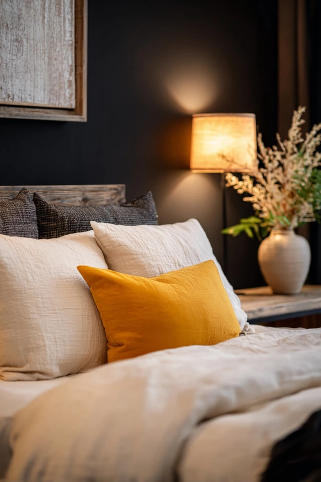 Easy Black Accent Wall Bedroom Makeover Ideas for Beginners - photo 3