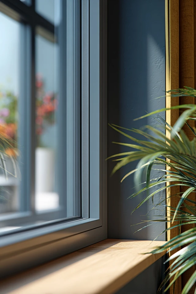 Curtains or shades styled on a corner window in a home interior