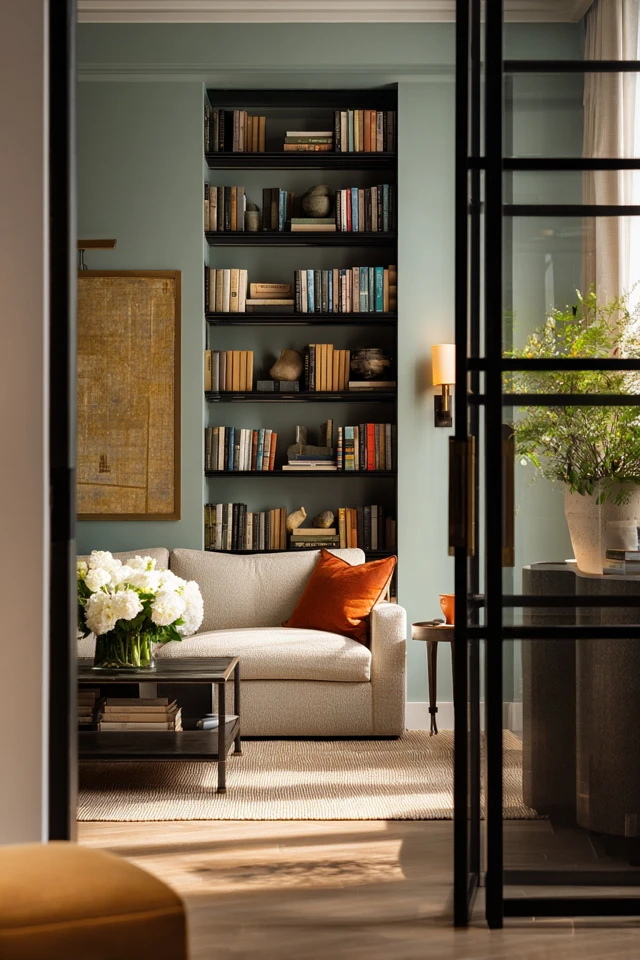Beautiful Built-In Bookcase Around Doorway Ideas for a Stylish Home - photo 3