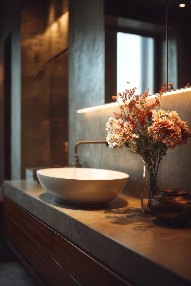 Modern Japanese bathroom with clean lines and a neutral color palette