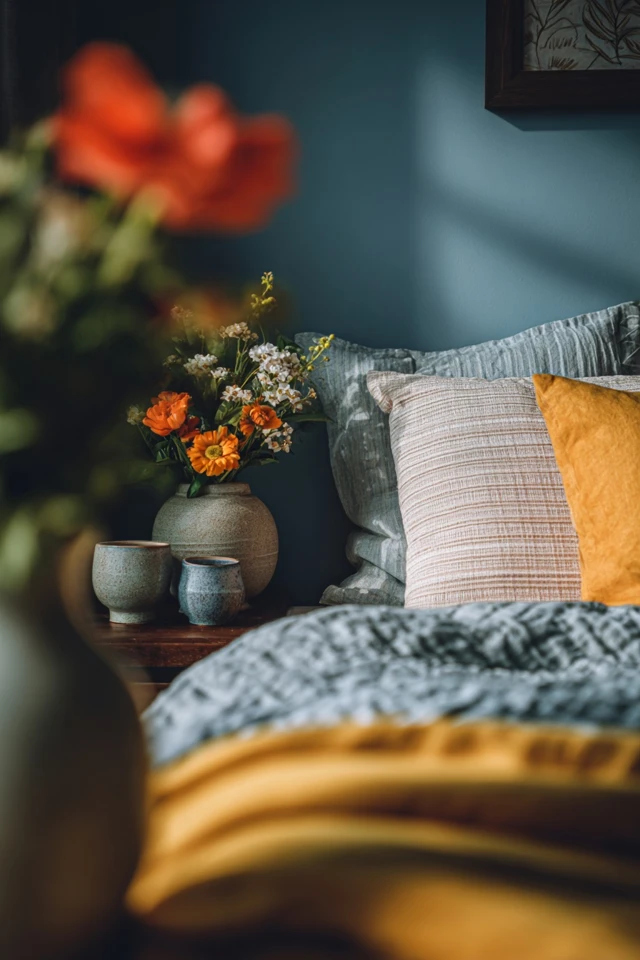 Uncluttered bedroom with simple furniture and soft lighting for a small space