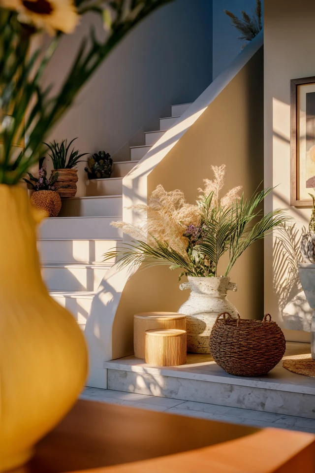 Desk nook by a window in a compact attic or loft apartment