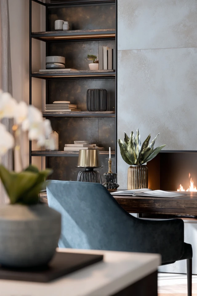 Timeless Office With Fireplace Decor for a Chic Home - photo 4
