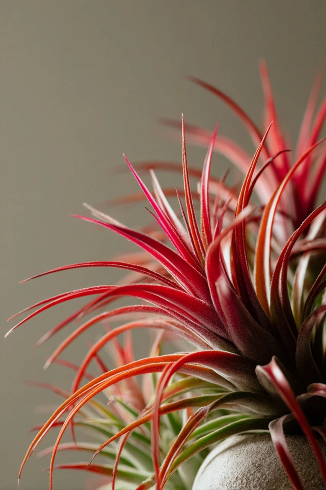 Air plants arranged in containers as a decorative indoor display