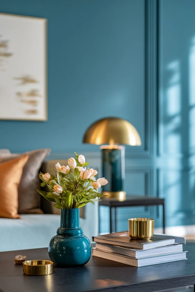 Guest bedroom in soft, calming colors with a few simple decorative touches
