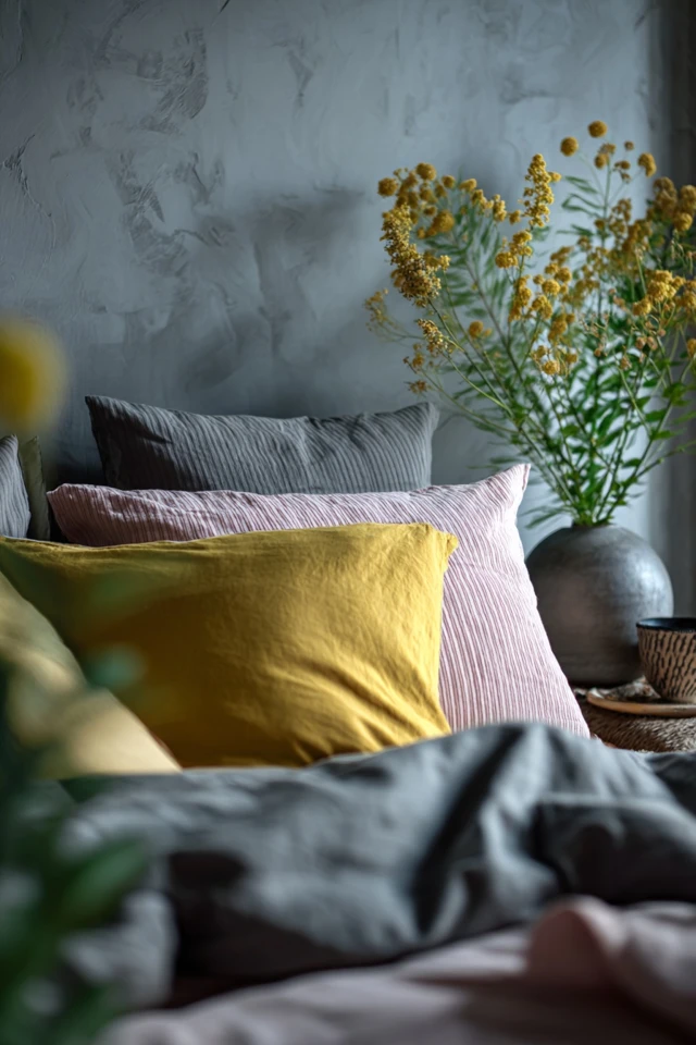 Bedroom corner styled with minimal decor and IKEA-style furniture
