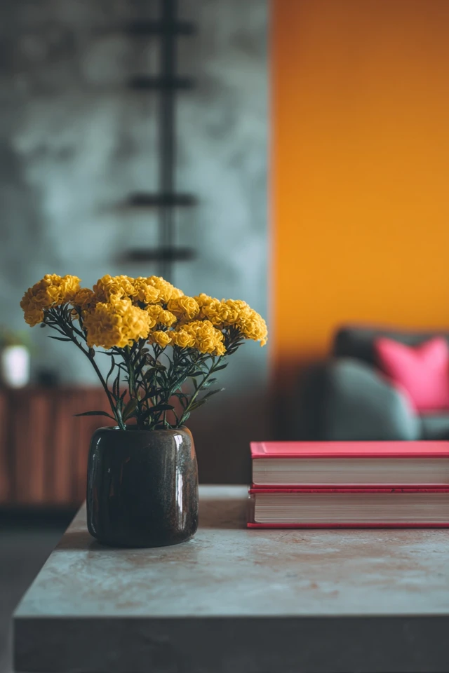 Yellow color palette ideas for the home shown in a decorated interior