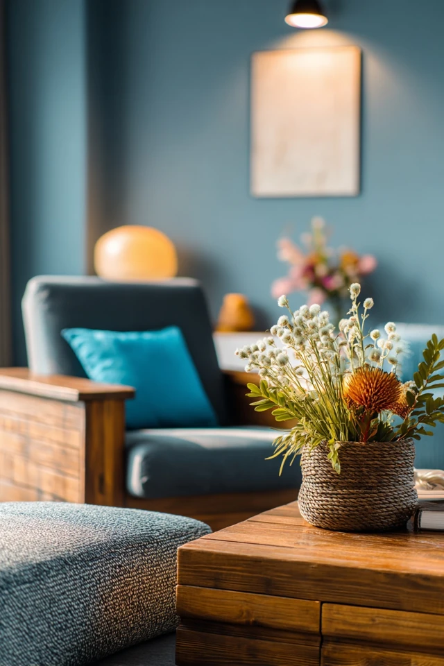 Budget-friendly cabin decor with wood, textiles and simple accessories