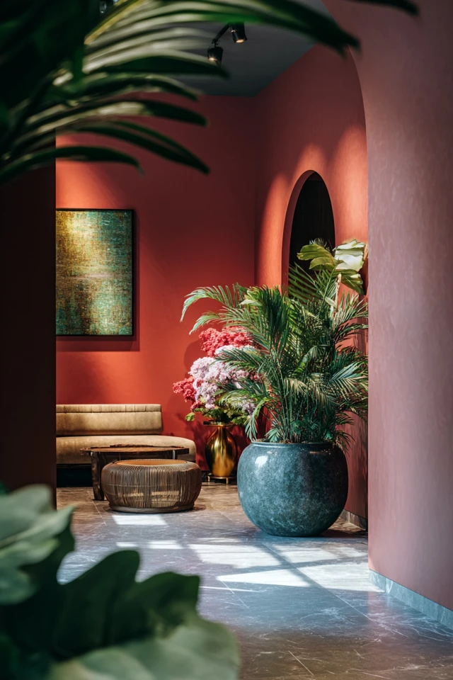 Home atrium design with a calm layout and greenery for daily use