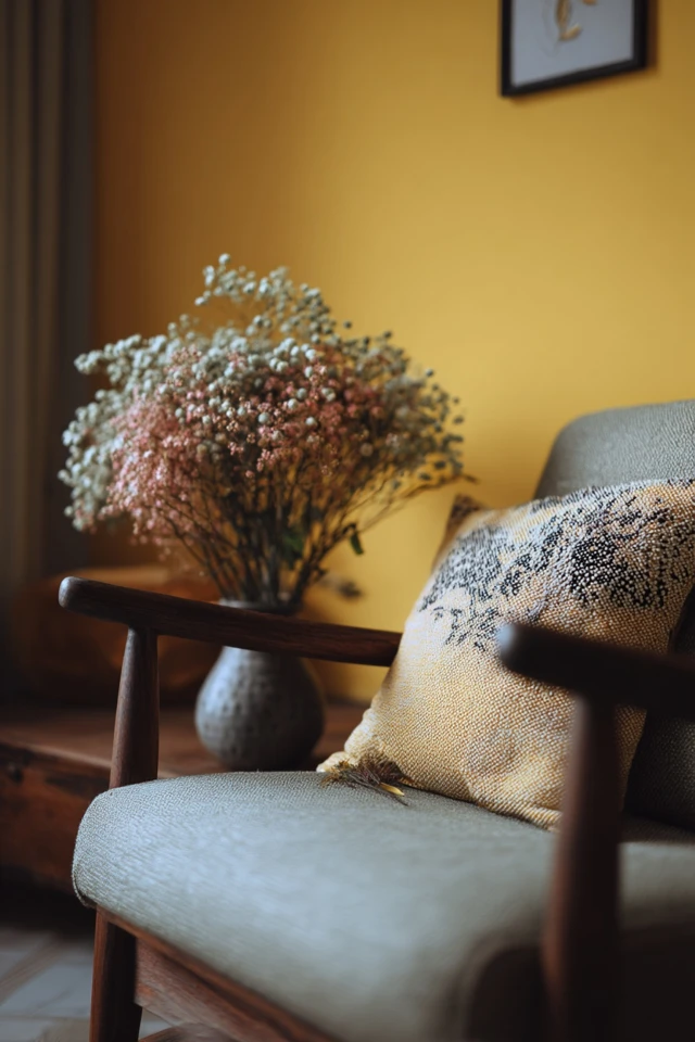 Yellow color palette idea for a home with coordinated accessories