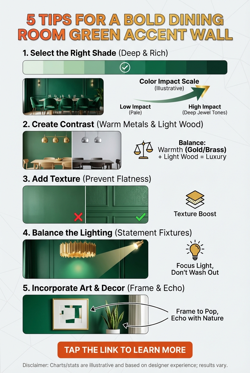 5 Tips for a Bold Dining Room Green Accent Wall - photo 3