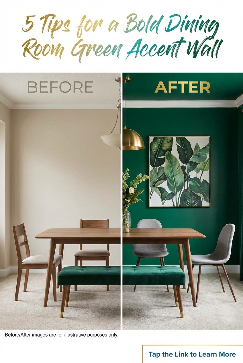 5 Tips for a Bold Dining Room Green Accent Wall - photo 5