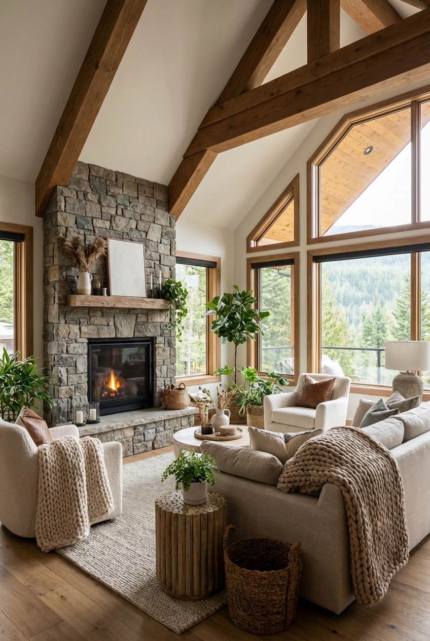 Darecations Living Room Makeover Plan: Modern Cabin Cozy in a Weekend