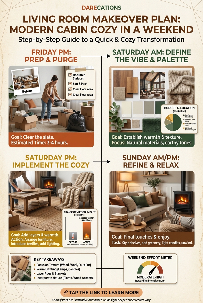Darecations Living Room Makeover Plan: Modern Cabin Cozy in a Weekend - photo 3