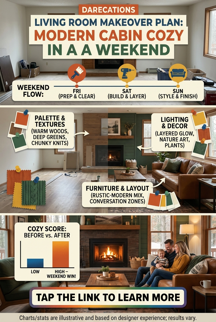 Darecations Living Room Makeover Plan: Modern Cabin Cozy in a Weekend - photo 4