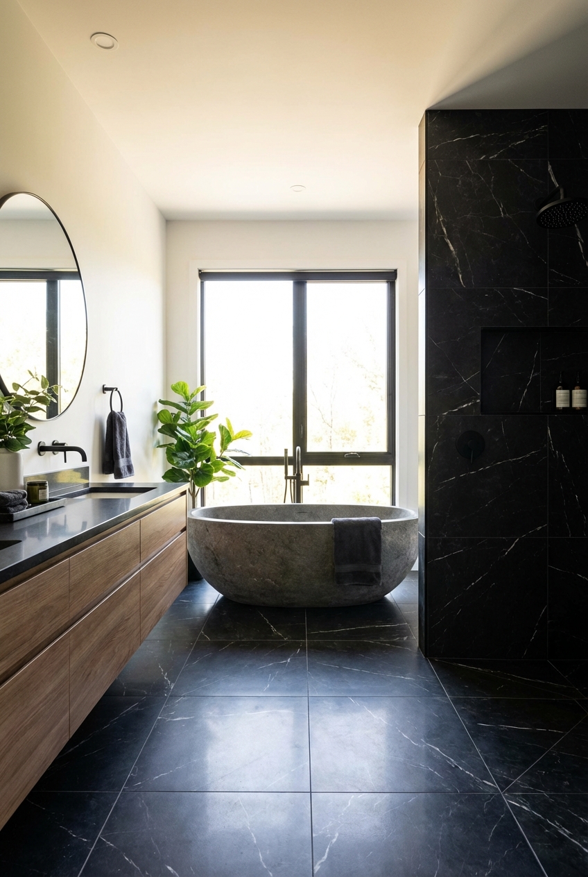 Dark Floor Bathroom Ideas for Modern Homes