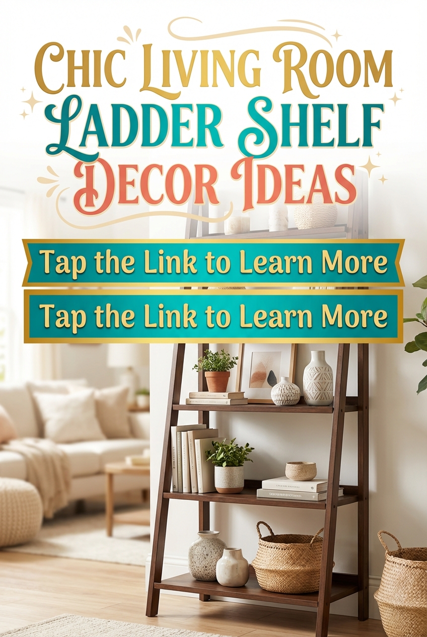 Chic Living Room Ladder Shelf Decor Ideas - photo 2