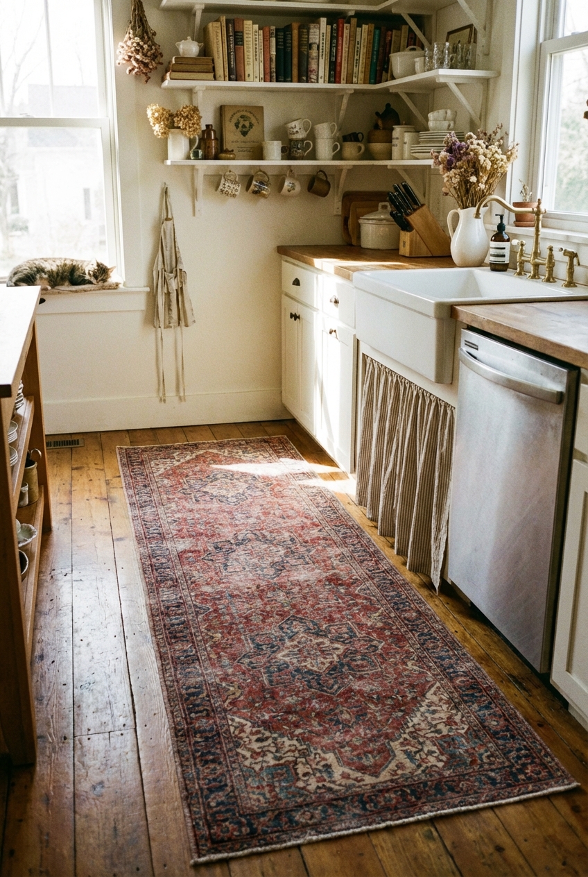 Poetcore Kitchen Runner Ideas: Washable Vintage Patterns