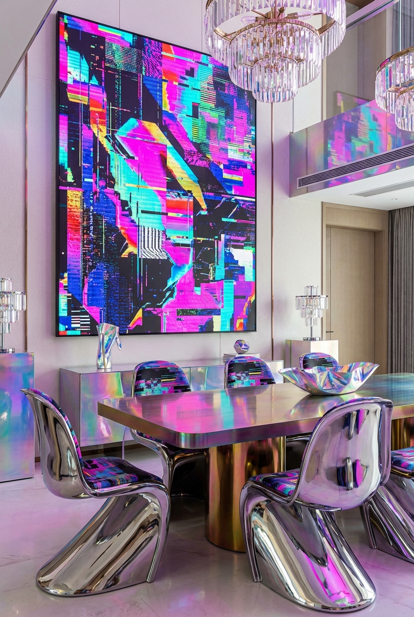 How to Choose Art for a Glitchy Glam Dining Room