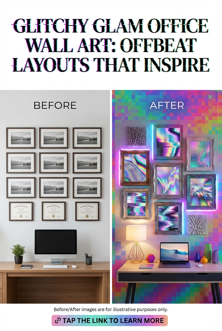 Glitchy Glam Office Wall Art: Offbeat Layouts That Inspire - photo 5