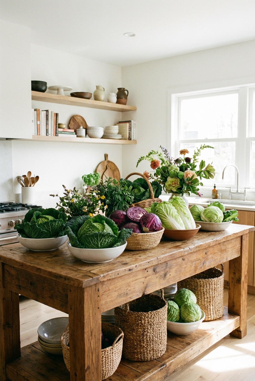 Cabbage Crush Kitchen Decor Ideas: Fresh, Natural, and Uncluttered
