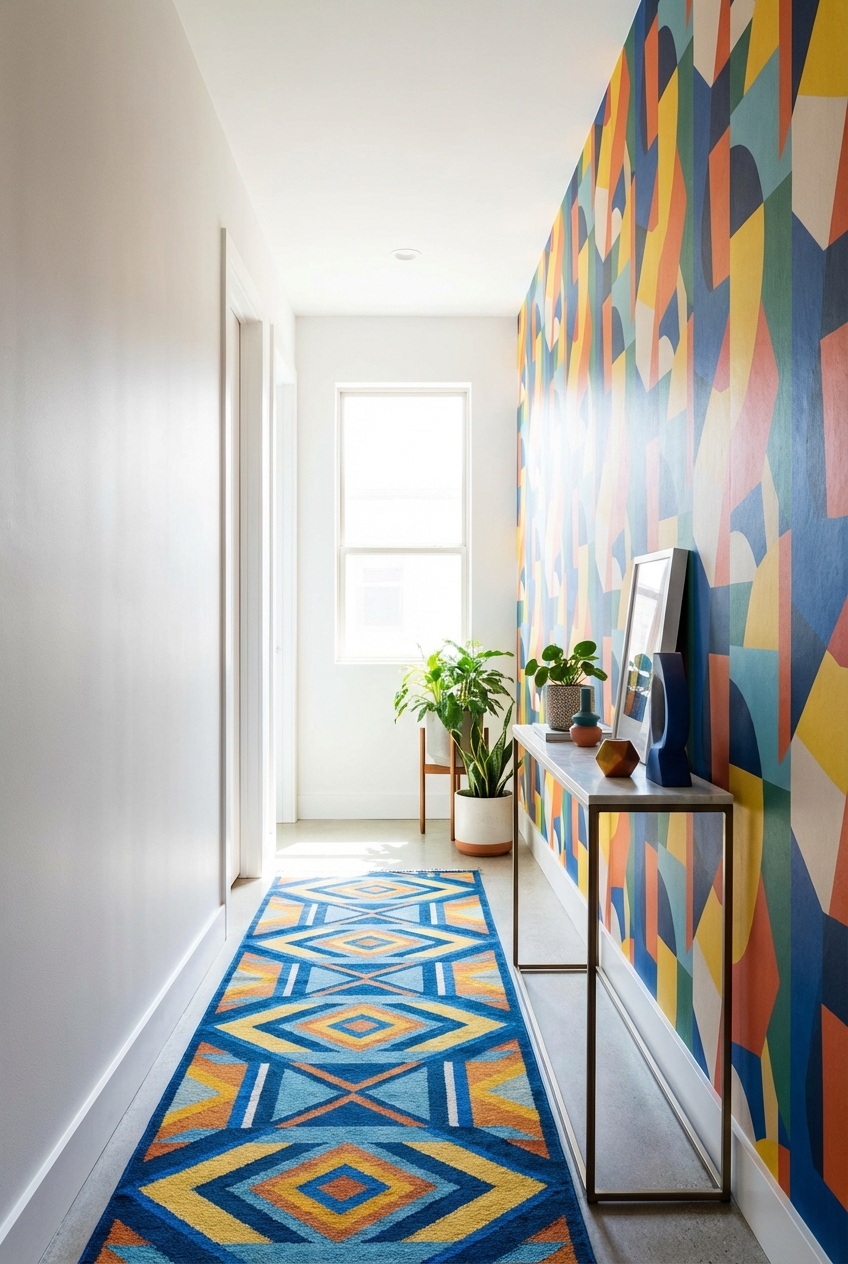 Narrow Hallway Ideas with FunHaus Pattern