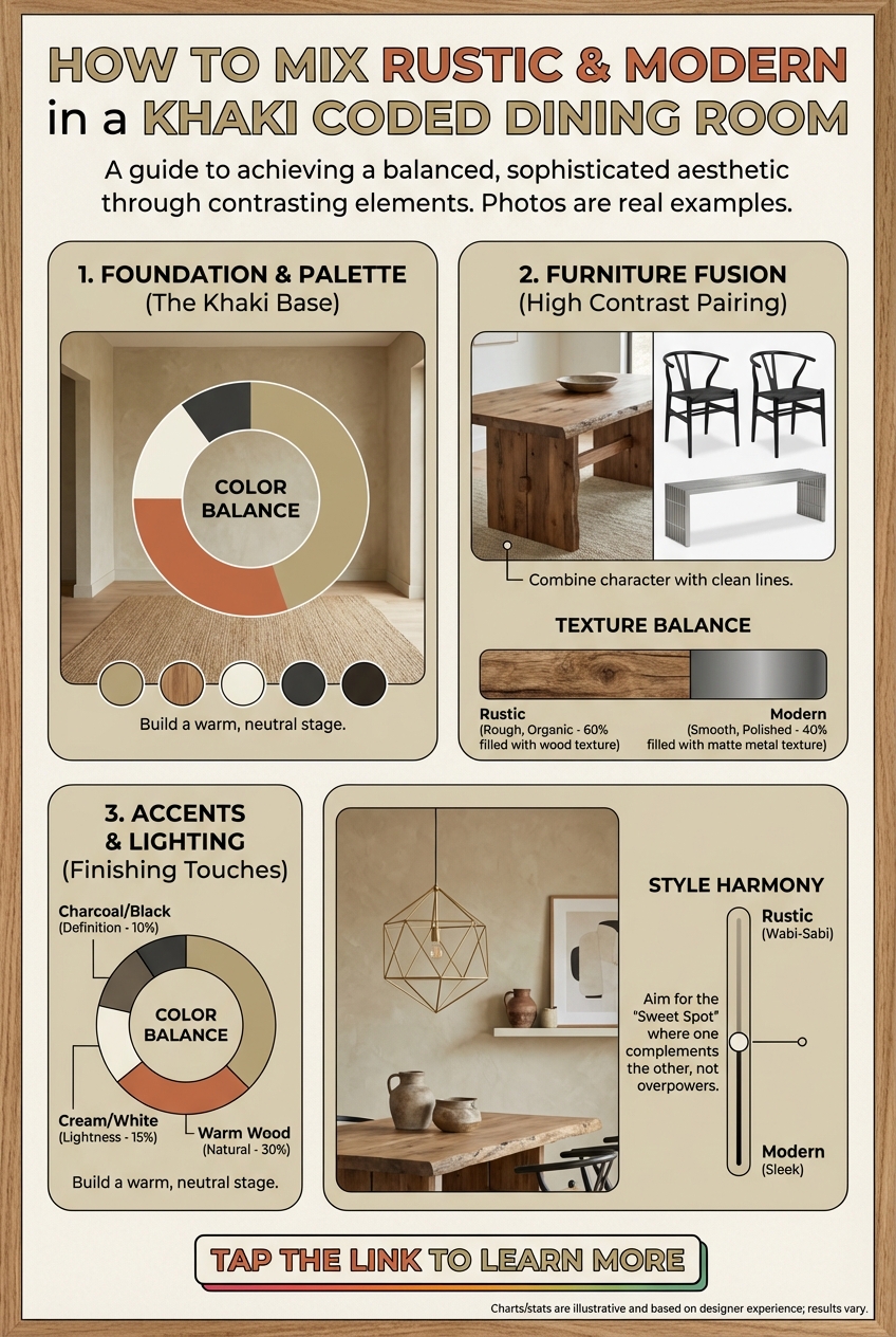 How to Mix Rustic and Modern in a Khaki Coded Dining Room - photo 3