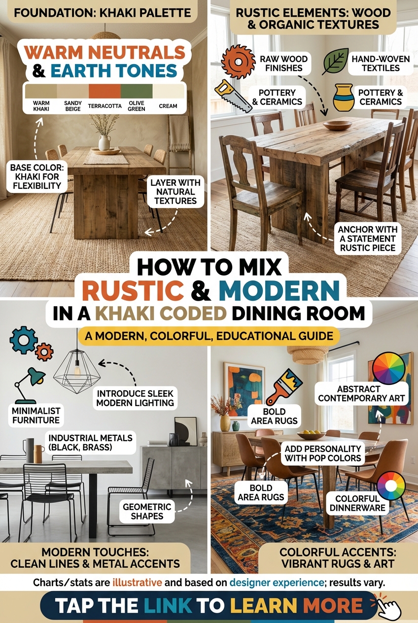 How to Mix Rustic and Modern in a Khaki Coded Dining Room - photo 4