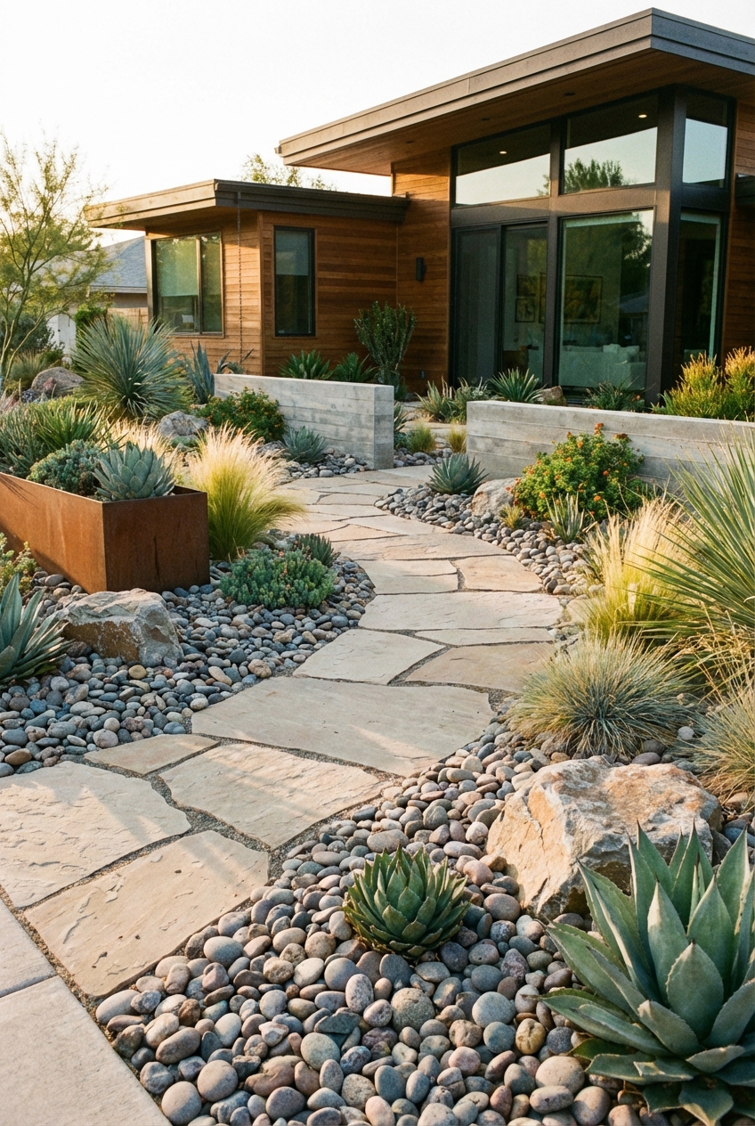 Rock Front Yard Landscaping Ideas for Curb Appeal