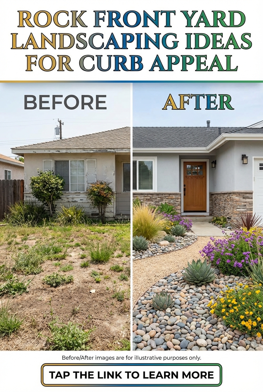 Rock Front Yard Landscaping Ideas for Curb Appeal - photo 5