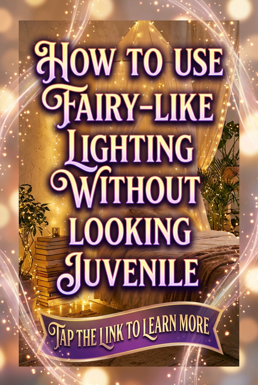 Fairy lights used as soft accent lighting in a bedroom corner