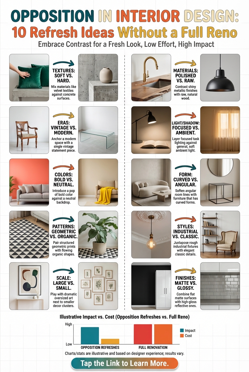Opposition in Interior Design: 10 Refresh Ideas Without a Full Reno - photo 3