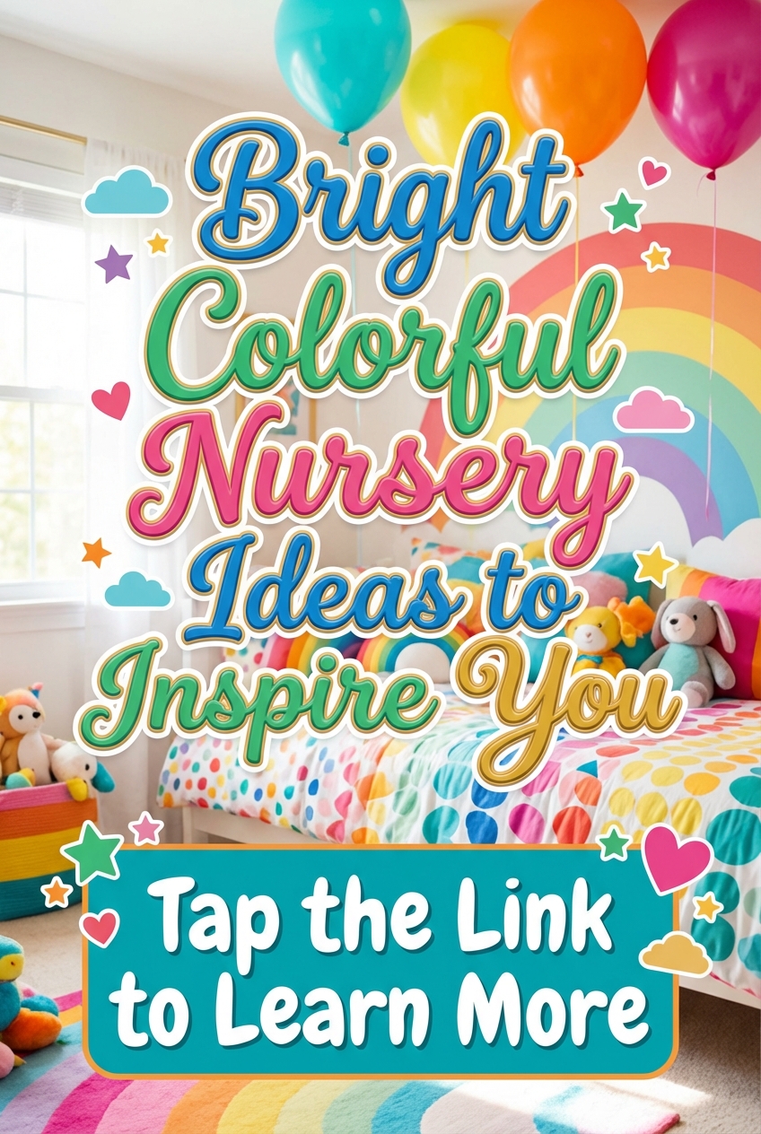 Colorful nursery wall treatment with paint or wallpaper beside baby furniture