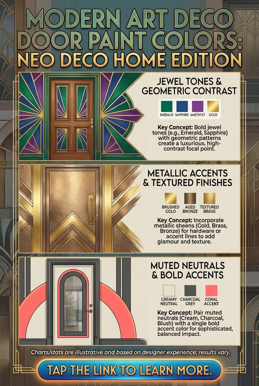 Painted door in a modern Art Deco home, shown as a color and finish example