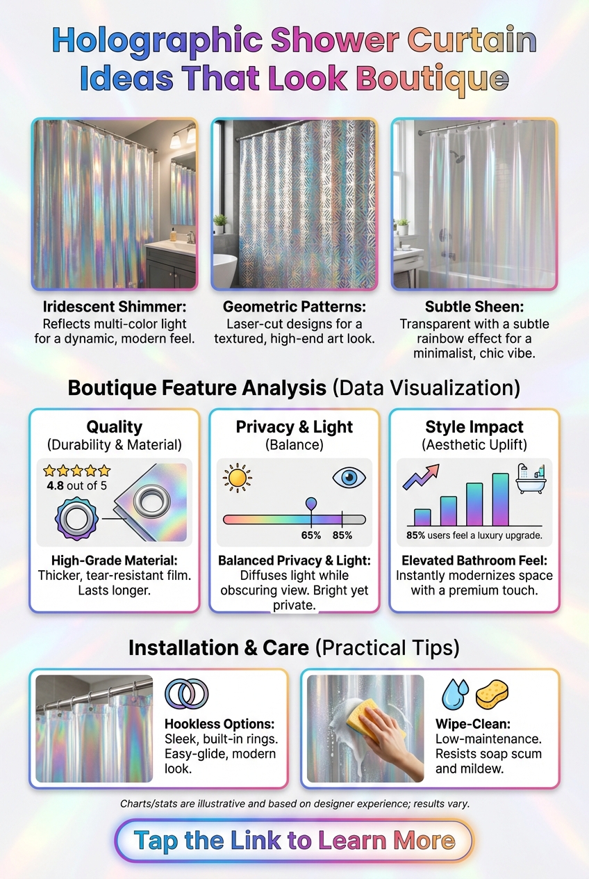Holographic Shower Curtain Ideas That Look Boutique - photo 3