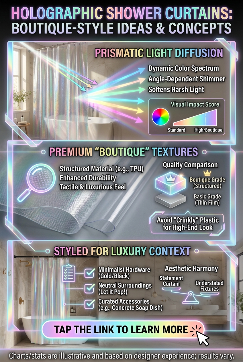 Holographic Shower Curtain Ideas That Look Boutique - photo 4