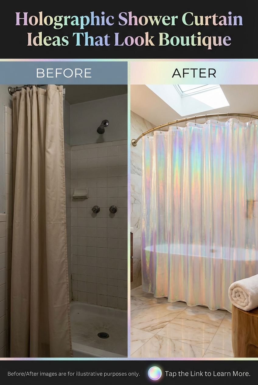 Holographic Shower Curtain Ideas That Look Boutique - photo 5